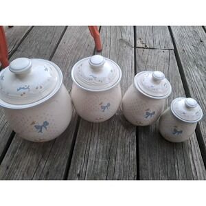 Vtg Tienshan Aunt Rhody Country Goose Canister Set